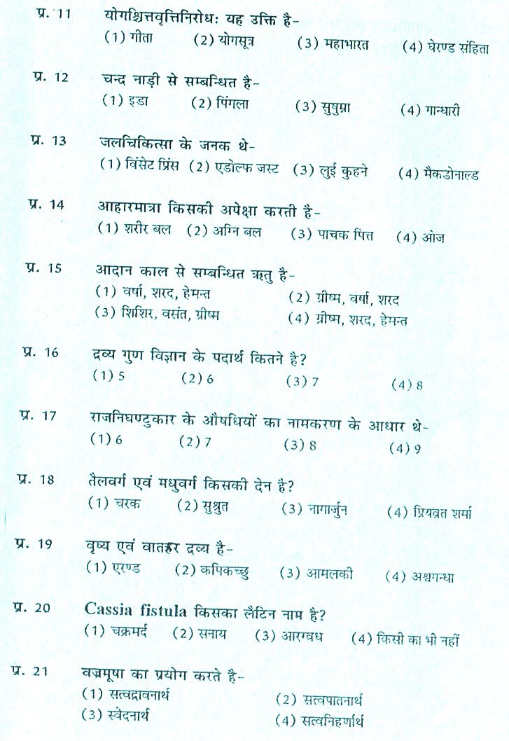 Ayurveda Medical Officer previous years question papers,ayurveda upsc